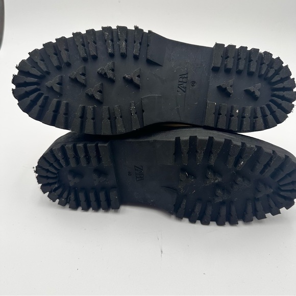 Zara Womens EU 40/ US 9.5 Platform Chelsea Combat Boots Ivory Cream Pull On - Picture 7 of 10